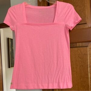 Lilly Pulitzer Rexa Square Neck Top Pelican Pink XXS
